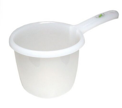 JapanBargain, Japanese Plastic Water Ladle Bath Ladle Dipper Leaf Series Made in Japan (1, White) 1