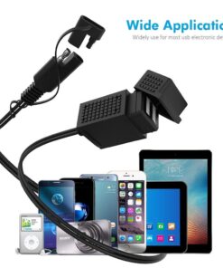 MICTUNING SAE to USB Cable Adapter 3.1A Motorcycle Dual USB Charger Port Power Socket for Smart Phone Tablet GPS 24 61x F ijqDL