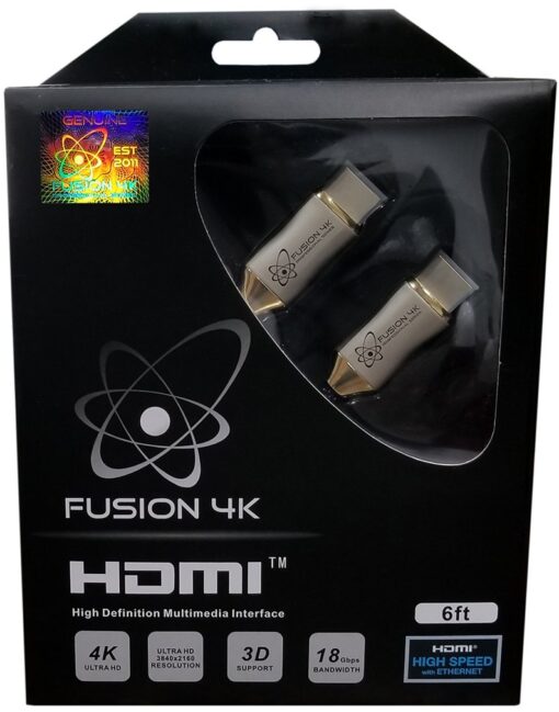 Fusion4k High Speed 4K HDMI Cable (4K @ 60Hz) - Professional Series (6 Feet) 6 Feet