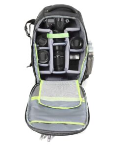 Evecase Large DSLR Camera/Laptop Travel Backpack Bag w/Rain Cover for Mirrorless, 4/3 Micro Four Third, Compact, Interchangeable Lens Digital Camera 18*12*8 inch Black 44 61x5R88ZdWL