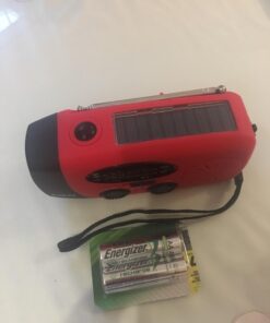 Esky Emergency Hand Crank Radio with 3 LED Flashlight, AM/FM/NOAA Portable Weather Radio with 2000mAh Power Bank Phone Charger, Solar Powered USB Charged Radio for Indoor Outdoor Camping, SOS Alarm Red 58 61x77XO1QDL