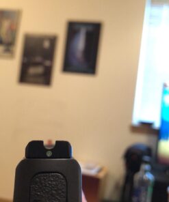 AMERIGLO i-Dot Sight Set, Compatible with Smith & Wesson M&P Shield (Excludes EZ) | Durable High-Performance Green Tritium Front & Rear Night Sights Green/Orange 41 61x85leM6lL 1