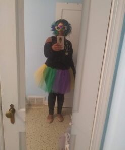 Alternative view of Mask It 48035 Mardi Gras Satin and Feather Half Mask, Purple