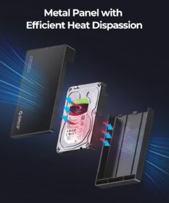 ORICO USB 3.0 External Hard Drive Enclosure for 3.5/2.5 Inch SATA Hard Drives/SSD Up to 20 TB, 3.5'' Tool-Free HDD Enclosure with 12V/2A Power Supply and UASP Acceleration (3588US3) ORICO 3588US3-CA-BK 22 61xBM287NL