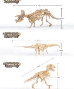 Dinosaur Excavation Kits for Kids,Dino Dig Kits T-Rex,Triceratops and Diplodocus,Dinosaur Fossil Excavation Kits,Children's Popular Science Education Toys - Dinosaur DIY Toys(Three-Piece Suit) 14 61xC9hoTnQL
