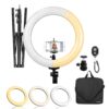 LimoStudio LED Ring Light 18-inch Diameter, Color Temperature Control Available: 3200K–5600K with Height 71.5" Tripod Stand, Cell Phone Holder, 360° Mini Ball Head Adapter, AGG1451 18 61xIAnTG3yL