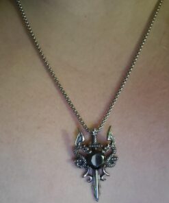 Xusamss Punk Titanium Steel Wing Dragon Crystal Pendant Sword Necklace,24inches Link Chain 316L Steel Dragon Sword 13 61xIzzHN3bL