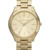 Michael Kors Slim Runway Women's Watch, Stainless Steel Bracelet Watch for Women Gold Tone