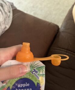 ChooMee SoftSip Food Pouch Top | Baby Led Weaning | No Spill Flow Control Valve, Protects Childs Mouth, 100% Silicone, BPA Free | 2CT Orange Aqua 48 61xJoQ76LXL