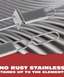 BBQ-AID Premium Barbecue Metal Skewers for Kabobs with Quick Release - Double Pronged, Stainless Steel Metal Skewers for Grilling - Kebab Skewers, Shish Kabob Skewers, Kabob Sticks, Veggies & More 6 Pack 15 61xJqC9KqrL