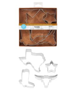 R&M International Texas Cookie Cutters, State, Cowboy Boot, Longhorn, Star, 4-Piece Set Texas State 8 61xLgGKs6pS