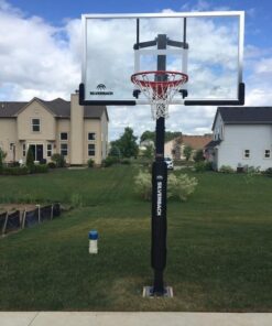 Silverback 54" and 60" In-Ground Basketball Systems with Adjustable-Height Tempered Glass Backboard and Pro-Style Breakaway Rim SB60 Basketball System 70 61xO3amAZlL