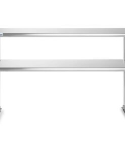 GRIDMANN NSF Stainless Steel Commercial 2 Tier Double Overshelf 48 in. x 12 in. for Kitchen Prep & Work Table 48 in Long x 12 in Deep 14 61xPdRDMWaL