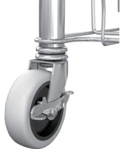 Rubbermaid Commercial Products Slim Jim Container Trash Can Dolly with Wheels, Stainless Steel, Easy Transport/Maneuverability of 16/23 Gallon Slim Jim Containers/Recycling Single 8 61xW1FWCmL