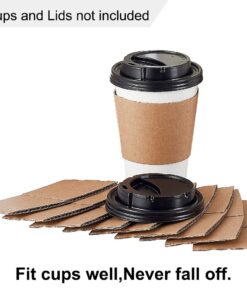 SPRINGPACK Coffee Sleeves - 500 count Disposable Corrugated Hot Cup Sleeves Jackets Holder - Kraft Paper Sleeves Protective Heat Insulation Drinks Insulated Fits 12,16,20,22,24 oz Coffee Cups Brown 14 61xZB8PbpOL