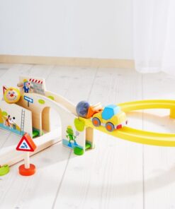 HABA Kullerbu at The Construction Site Play Track - 13 Piece Starter Set with 2 Vehicles and Fascinating Ball Drop - Ages 2 and Up 10 61xclxgZ8KL