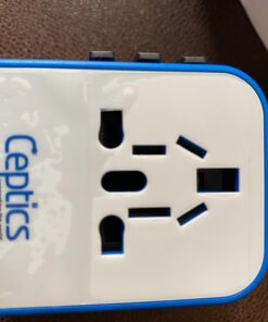 Ceptics Universal Travel Adapter Plug World Power W/ 4 USB Ports - Charge Cell Phones, Smart Watches, iPhones - For International Europe, China, UK, UAE, Australia - Type A, C, G, I 1 Pack World Adapter W/USB 47 61xf0LQrKiL