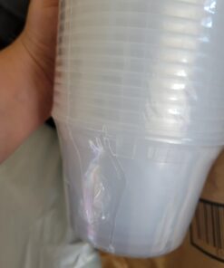 Glotoch 24 Pack 16 oz. (2 Cups) Plastic Food and Drink Storage Containers Set with Lids - Microwave, Freezer & Dishwasher Safe Eco-Friendly, BPA-Free, Reusable & Stackable 16 oz. - 24 Sets 33 61xfAALwdcL