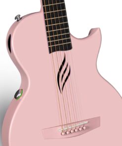 Enya NOVA Go SP1 Carbon Fiber Acoustic Electric Guitar with Smart AcousticPlus 35 Inch Travel Acustica Guitarra Starter Bundle Kit of Gig Bag, Strap, Strings, Charging Cable, Instrument Cable(Pink) Acoustic-Electric Pink 12 61xfzGy5J7L