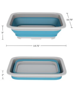 Alternative view of Wakeman Outdoors Collapsible Multiuse Wash Bin- Portable Wash Basin/Dish Tub/Ice Bucket with 10 L Capacity for Camping, Tailgating, More Blue 1 Pack Outdoor