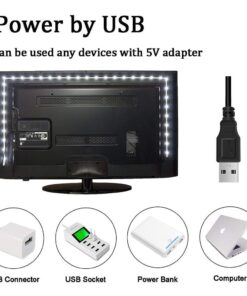 Entiqi Led Strip Lights 6.56ft for 40-60in TV USB Backlight Kit with Remote, 16 Color 5050 Bias HDTV, for 40-60 1 24 61xhw Ayp6L