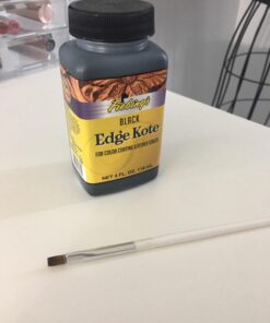 Fiebing's Edge Kote (4oz) - Black - Flexible, Water Resistant Surface Coating for Smoother Leather Edges, Medium Gloss - for Color Coating and Protecting Edges of Leather Shoes, Crafts and Furniture 53 61xiPIG0GL