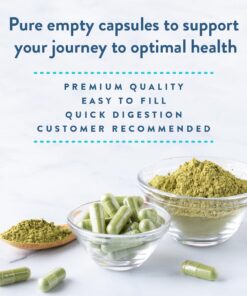 PureCaps USA - Empty White Vegetarian and Vegan Delayed Release/Acid-Resistant Pill Capsules Size 00, 500 Empty Joined Vegetarian Pills, Non-GMO Certified, Kosher, Gluten Free, Preservative Free 500 Count (Pack of 1) 9 61xjAiaNDiL