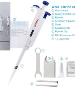 FOUR E'S SCIENTIFIC 100uL-1000uL High-Accurate Single-Channel Manual Adjustable Variable Volume Pipettes 07 (100-1000ul) 10 61xl6c8EOhL