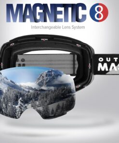 Alternative view of OutdoorMaster Ski Goggles PRO - Frameless, Interchangeable Lens 100% UV400 Protection Snow Goggles for Men & Women A0-blackframe Revosilverlens Vlt10%