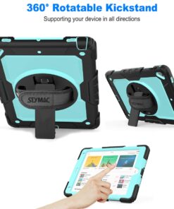 SEYMAC Stock iPad 6th/5th Generation Case with Screen Protector, 360 Rotating Stand, Drop-Proof Protection, Compatible with iPad 6th/5th/Air 2/Pro 9.7 in SkyBlue+Black 27 61xpNVeiukL