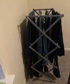 Honey-Can-Do Deluxe Metal Collapsible Clothes Drying Rack, 50 lbs, 29" x 14.2" x 42.1", White & Grey White and Grey 34 61xsg10BwOL 2