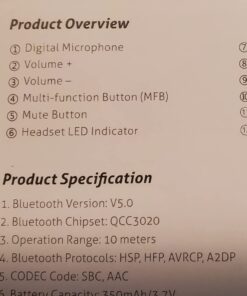 BRAMMAR Wireless Headset for Computer, Bluetooth Headset with Noise Cancelling Microphone for PC, 35H Lightweight USB Headset with Mute Button, Suitable for Remote Working/Call Center/Online Class 42 61xtICDaxzL