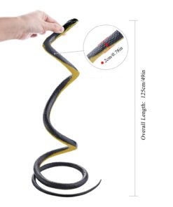 Homdipoo Realistic Fake Rubber Snake Toys Black That Look Real Prank Stuff Cobra 49 Inch Long 49inch 1pack 11 61xtOiHVwcL