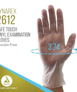 Dynarex Safe-Touch Vinyl Disposable Exam Gloves, Powder-Free, Food Safety and Compliance, Ambidextrous, Clear, Medium, 1 Case - 10 Boxes of 100 Safe-Touch Vinyl Disposable Exam Gloves 100 Count (Pack of 10) 8 61xuhRNUarL