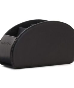 Alternative view of Londo Remote Control Holder with 5 Pockets - Store DVD, Blu-Ray, TV, Roku or Apple TV Remotes - PU Leather with Suede Lining - Slim, Compact Living or Bedroom Storage Black