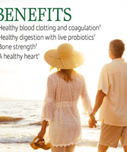 Garden of Life Vitamin K2 and K1, Vitamin Code Vegan K Complex Vitamin for Bone Strength and Heart Health, Vitamin K1 and K2, Omega Rich Flax Seed Oil, Trace Minerals, Probiotics, 60 Day Supply Unflavored 60 Count (Pack of 1) 8 61xv6w g4vL