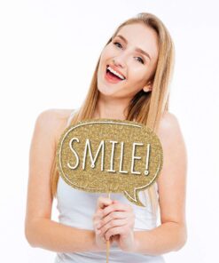 Big Dot of Happiness Chic Happy Birthday - Pink, Black and Gold - Birthday Photo Booth Props Kit - 20 Count 14 61xv8ISqToL