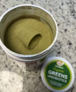 SlimFast Greens Powder, Green Superfoods with Organic Wheat Barley Grass, Flax Seed & Inulin, Oat Fiber Supplement, 1 Billion CFU Probiotics, Probiotic Multi Enzyme- Berry Burst, 30 Servings Organic Greens 34 61xvEsUucL