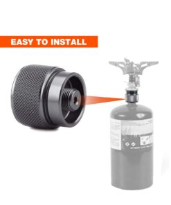 REDCAMP Small Propane Stove Adapter, Input: 16oz./1lb. Small Propane Canister Tank, Output: EN417 Lindal Valve Canister Converter Silver input: 16oz./1lb, output: EN417 lindal valve 15 61y REWU8L