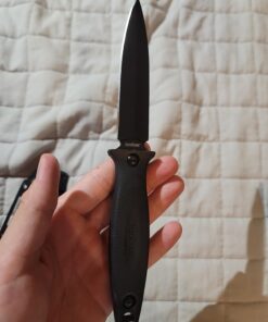 Kershaw Secret Agent (4007); Concealable Boot Knife with Strong Single Edge 4.4 Inch 8Cr13MoV Steel Blade; Arrives with Dual Carry Molded Sheath and Stealthy Non-Reflective Black Oxide Finish, 3 OZ 37 61y0gzzSQTL