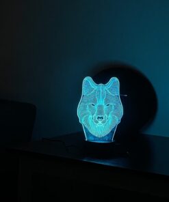 Tiscen 3D Illusion Night Light, LED Table Desk Lamps, Dinosaur Horse Wolf Nightlights,Plastic, 7 Colors USB Charge Lighting Home Decoration for Kids Bedroom 21 61y26PvTgL
