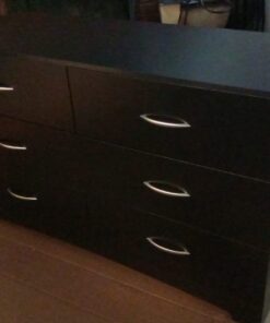 South Shore Step One 6-Drawer Double Dresser,Pure Black with Matte Nickel Handles Pure Black 49 61y4bIBkTML