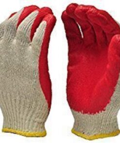 Safety Grip Protection Economical Gloves- String Knit Latex Dipped Palm Gloves, Nitrile Coated Work Gloves for General Purpose, One Size, Red (Pack of 100 pairs) 5 61y5VbQ4cBL