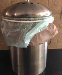 Utopia Kitchen Compost Bin for Kitchen Countertop - 1.3 Gallon Compost Bucket for Kitchen with Lid - Includes 1 Spare Charcoal Filter (Silver) Silver 47 61y7QK0xzdL