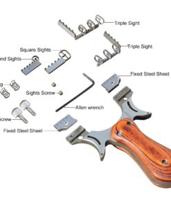 D&Q Slingshot High Velocity Catapult with 10 Pcs Flat Bands Powerful Professional Sling Shot with Aiming Points for Adult Shooting Fishing Hunting Competition 20 61y9GTfBh2L