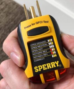 Sperry Instruments GFI6302 GFCI Outlet / Receptacle Tester, Standard 120V AC Outlets, 7 Visual Indication / Wiring Legend, Home & Professional Use, Yellow & Black Pack of 1 Yellow/Black 27 61yBAkebmL 3