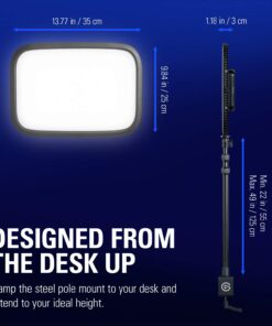 Elgato Key Light - Professional 2800 lumens Studio Light with desk clamp for Streaming, Recording and Video Conferencing, Temperature and Brightness app-adjustable on Mac, PC, iOS, Android 27 61yBzyGMvlL