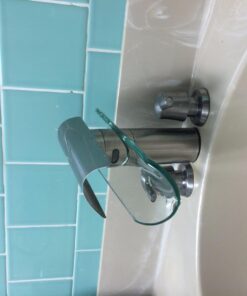 BWE Waterfall Bathroom Faucet Chrome Glass Spout Bathtub Sink Faucets with Supply Lines Single Handle Single Hole Modern Lavatory Vanity Bath Mixer Tap 43 61yHnJaXL4L