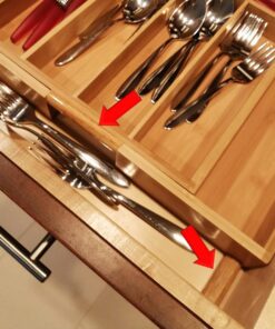 Bellemain Expandable Bamboo Drawer Organizer - Large Kitchen Utensil Holder for Cutlery, Silverware, Flatware Storage - Utensil Organizer for Kitchen Drawers, Desk, Junk Drawer Organizer Tray, 8-Slot 46 61yL13ElNaL