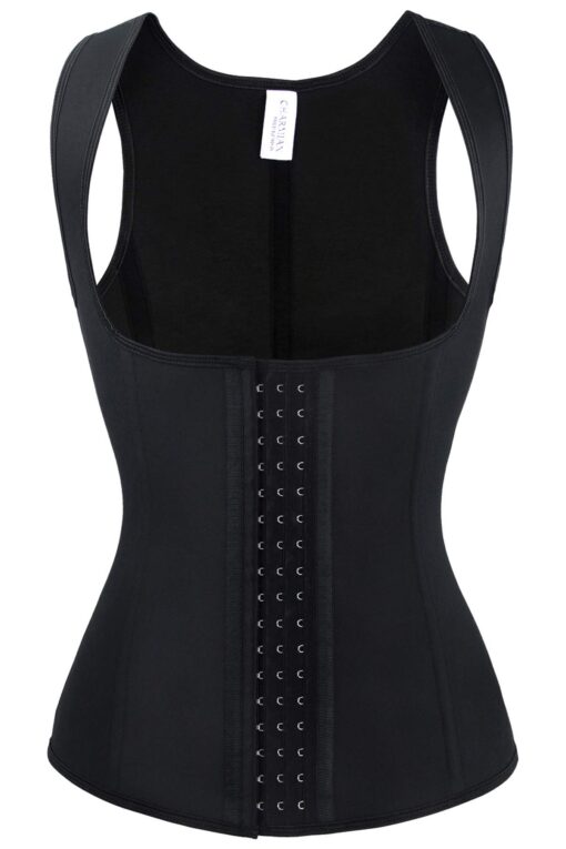 Charmian Women's Latex Underbust Waist Training Steel Boned Shapewear Corset Medium Vest-black